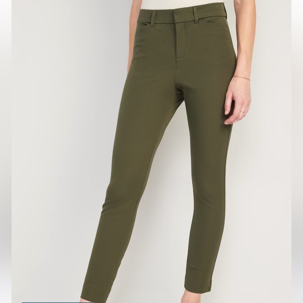 Old Navy High-Waisted Pixie Skinny Ankle Pants in Olive Green size 12